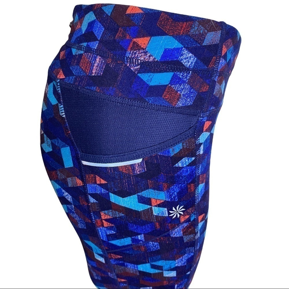 Athleta Womens Triangular Be Free Tights in Gem Size Small Side Pockets - Picture 4 of 10